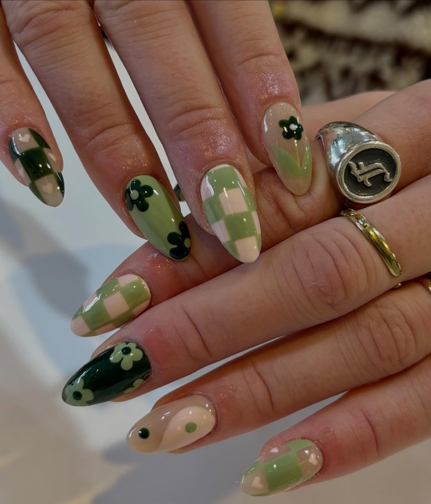 French manicure with delicate gold leaf